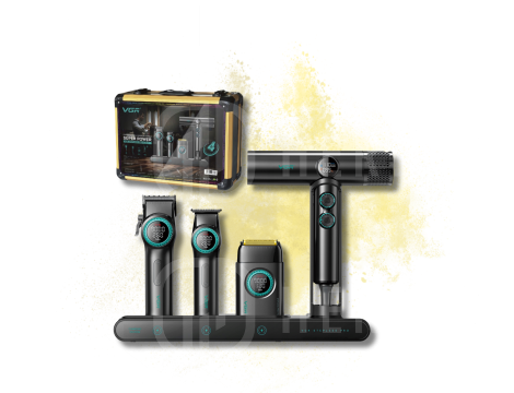 VGR PRO 4IN1 zestaw w walizce | maszynka + trymer + golarka + suszarka - 2