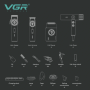 VGR PRO 4IN1 zestaw w walizce | maszynka + trymer + golarka + suszarka - 5