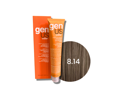 GENUS COLOR krem koloryzujący profesjonalna farba do włosów 100 ml | 8.14