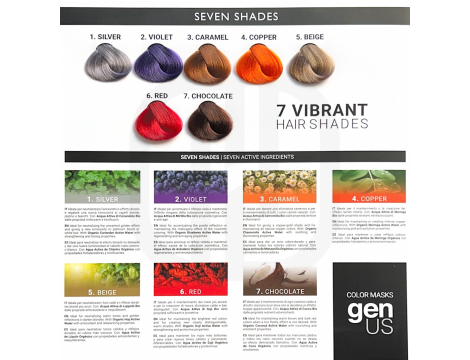 GENUS SEVEN SHADES maska koloryzująca z wodą organiczną 200 ml | Chocolate - 7