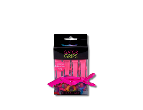 FRAMAR Gator Grips Pink krokodylki spinki klipsy do włosów 4 szt. | Różowe - 4