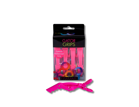 FRAMAR Gator Grips Pink krokodylki spinki klipsy do włosów 4 szt. | Różowe