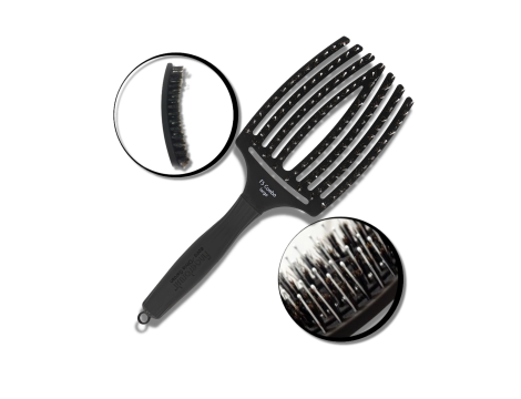 OLIVIA GARDEN FINGERBRUSH COMBO L szczotka z włosiem dzika | Black Czarna - 3