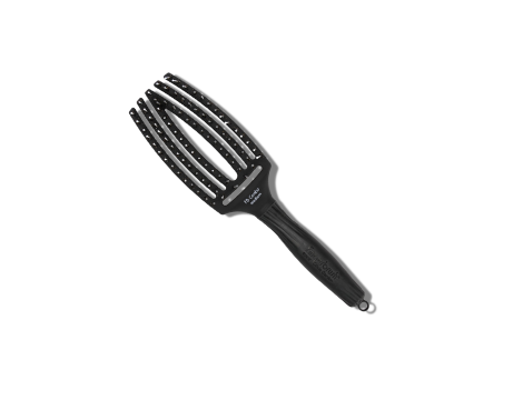 OLIVIA GARDEN FINGERBRUSH COMBO M szczotka z włosiem dzika | Black Czarna