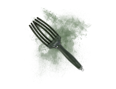 OLIVIA GARDEN FINGERBRUSH COMBO M szczotka z włosiem dzika | Green Emerald - 2