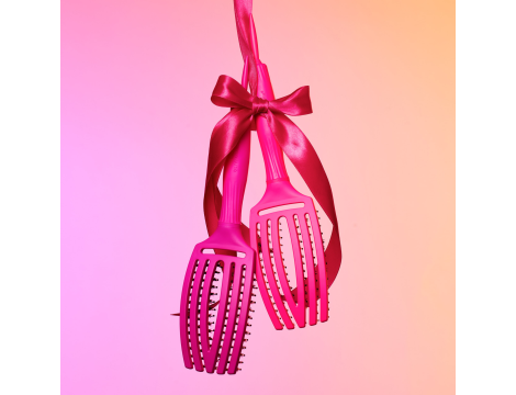 OLIVIA GARDEN FINGERBRUSH COMBO M szczotka z włosiem dzika | Neon Pink - 4