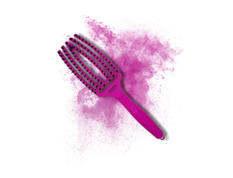 OLIVIA GARDEN FINGERBRUSH COMBO M szczotka z włosiem dzika | Neon Purple - 2