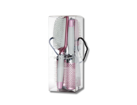 OLIVIA GARDEN NANO THERMIC zestaw szczotek płaska, 34, 44, 54 mm Róż 4 szt.