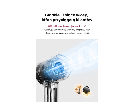 COSHARE HD10EP PROFESSIONAL Profesjonalna suszarka do włosów 1800W | Czarna - 7