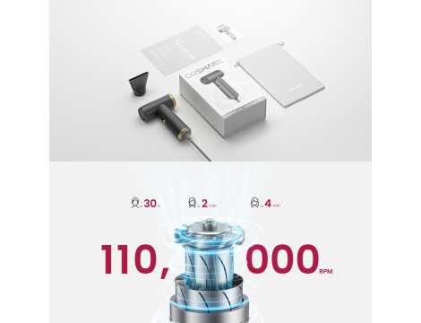 COSHARE HP10E SuperMini suszarka podróżna do włosów 800W | Grafitowa - 8