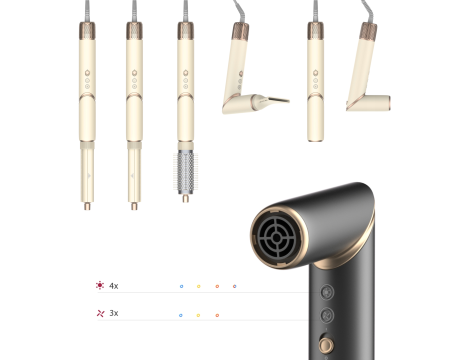 COSHARE HS30E InStyle multifunkcyjna suszarka do włosów 1000W | Kremowa - 3