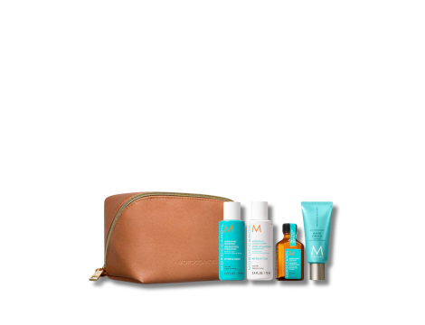 MOROCCANOIL Hydration zestaw podróżny w beżowej kosmetyczce | Nawilżenie