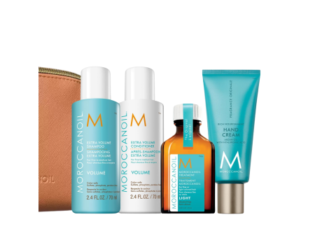 MOROCCANOIL Volume zestaw podróżny w beżowej kosmetyczce | Objętość - 4