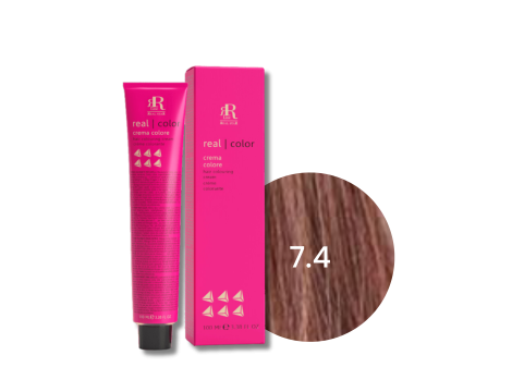 RR LINE REAL COLOR profesjonalna farba do włosów w kremie 100 ml | 7.4
