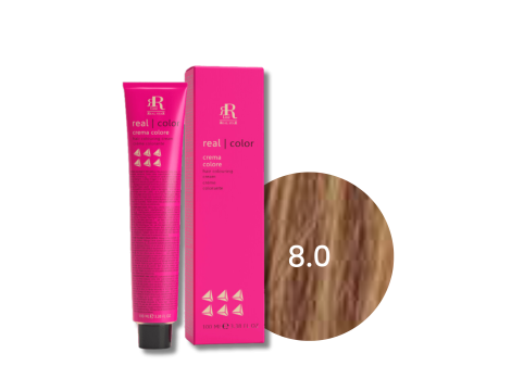 RR LINE REAL COLOR profesjonalna farba do włosów w kremie 100 ml | 8.0