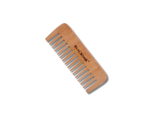 BLACKOMB Drewniany szeroki grzebień do czesania i stylizacji włosów afro