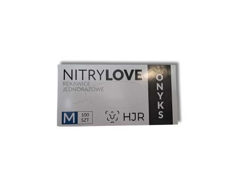 HJR ONYKS NITRYLOVE rękawiczki nitrylowe jednorazowe czarne 100 szt. | M