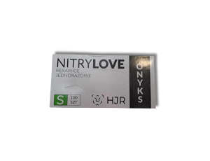 HJR ONYKS NITRYLOVE rękawiczki nitrylowe jednorazowe czarne 100 szt. | S