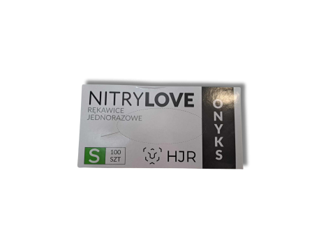 HJR ONYKS NITRYLOVE rękawiczki nitrylowe jednorazowe czarne 100 szt. | S