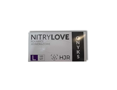 HJR ONYKS NITRYLOVE rękawiczki nitrylowe jednorazowe czarne 100 szt. | L