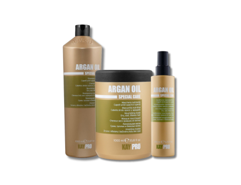 KAYPRO ARGAN OIL zestaw | szampon 1000 ml + maska 1000 ml + spray 200