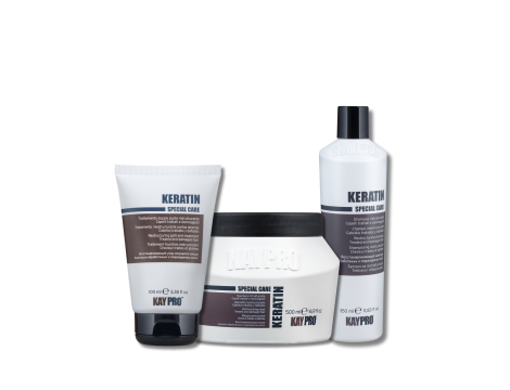 KAYPRO KERATIN zestaw | szampon 350 ml + maska 500 ml + fluid 100 ml