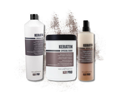 KAYPRO KERATIN zestaw | szampon 1000 ml + maska 1000 ml + spray 500 ml - 2