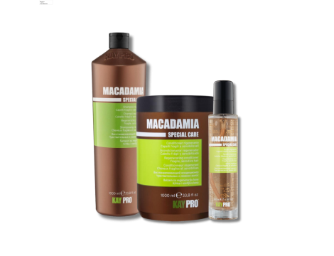 KAYPRO MACADAMIA zestaw | szampon 1000 ml + odżywka 1000 ml + serum 100 ml