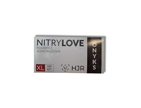 HJR ONYKS NITRYLOVE rękawiczki nitrylowe jednorazowe czarne 100 szt. | XL