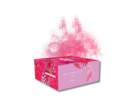 SIBEL ALU PRE-CUT pocięta folia gofrowana do pasemek 300 szt. | Ciemny Róż - 2