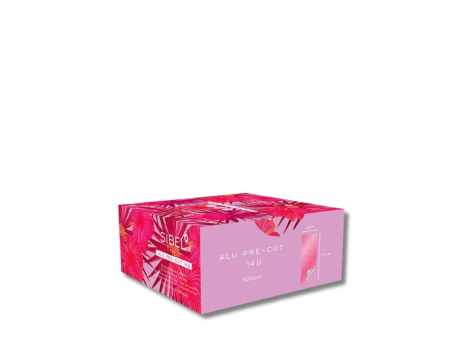 SIBEL ALU PRE-CUT pocięta folia gofrowana do pasemek 300 szt. | Ciemny Róż