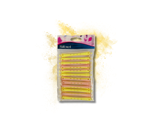 SIBEL długie wałki do trwałej 12 szt. żółte + różowe | 7 mm - image 2