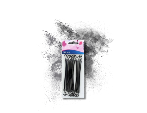 SIBEL gumki miękkie do włosów z haczykiem 12 szt. | Czarne - 2