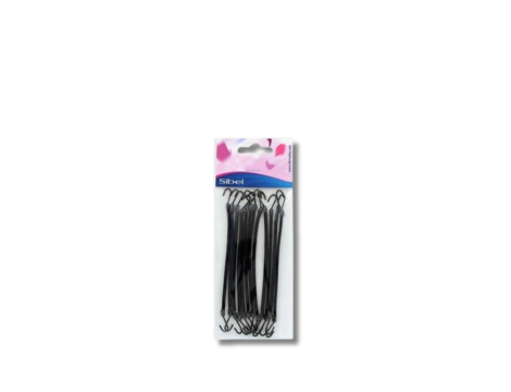 SIBEL gumki miękkie do włosów z haczykiem 12 szt. | Czarne