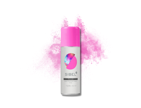 SIBEL HAIR COLOUR SPRAY FLUO lakier fluorescencyjny 125 ml | Różowy - 2