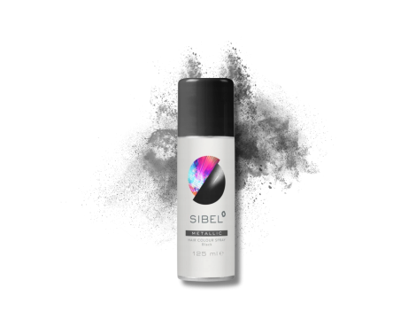 SIBEL HAIR COLOUR SPRAY METALLIC lakier metaliczny 125 ml | Czarny - 2
