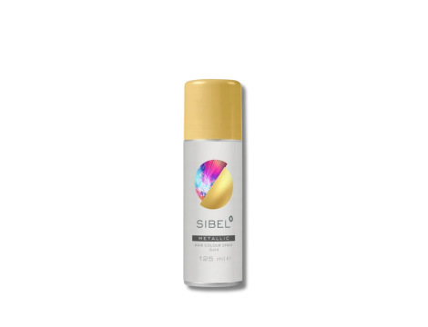 SIBEL HAIR COLOUR SPRAY METALLIC lakier metaliczny 125 ml | Złoty