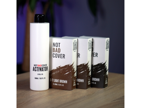NOT BAD STUFF COVER farba do włosów i brody 3 x 60 ml | 2-3 dark - 4