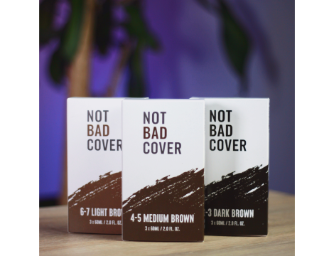 NOT BAD STUFF COVER farba do włosów i brody 3 x 60 ml | 6-7 light brown - 3