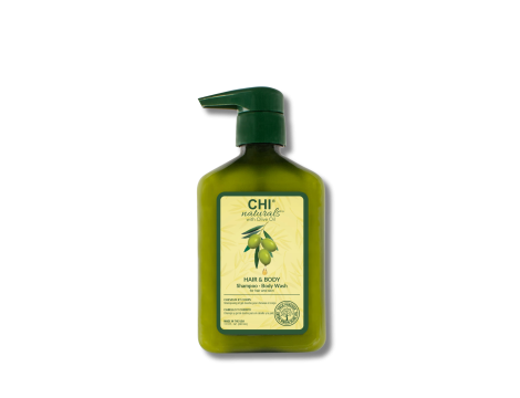 CHI NATURALS OLIVE OIL Hair & Body Shampoo szampon i żel 2w1 340 ml
