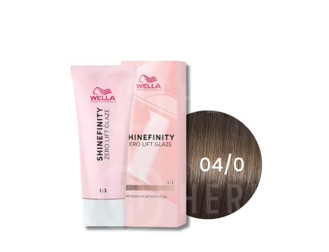 WELLA SHINEFINITY Zero Lift Glaze półtrwała farba do włosów 60 ml | 04/0