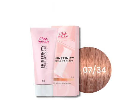 WELLA SHINEFINITY Zero Lift Glaze półtrwała farba do włosów 60 ml | 07/34