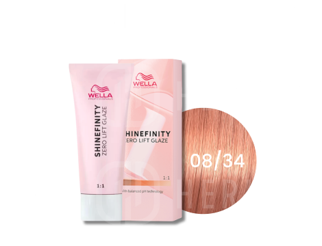 WELLA SHINEFINITY Zero Lift Glaze półtrwała farba do włosów 60 ml | 08/34